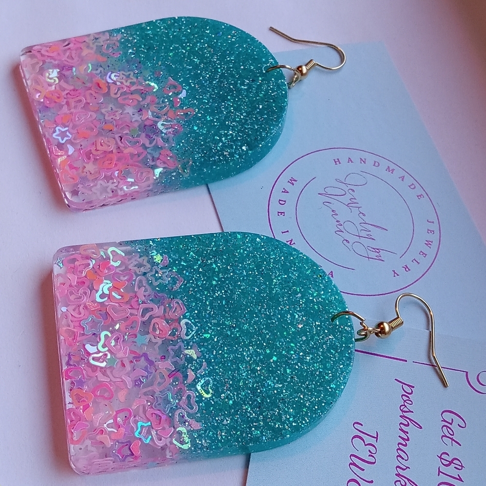 Hand Crafted Pink And Teal Caribbean Sunset Collection Arches - Picture 5 of 7